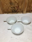 VTG Set of 3 Fire King Anchor Hocking White Milk Glass Handled Soup/Chili Bowls