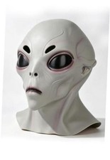 Alien Mask Latex Full Head for Halloween, Realistic Cosplay Party Costume