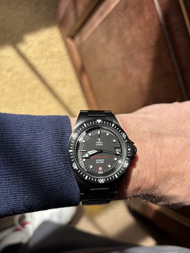 YEMA SUPERMAN FRENCH AIR FORCE BLACK AUTOMATIC LIMITED EDITION 39mm. 