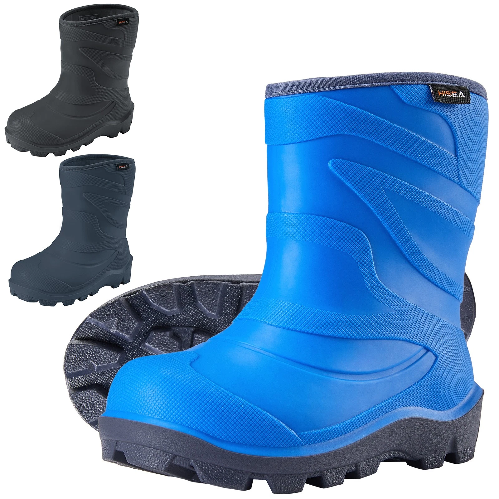 HISEA Kids Rain Boots Boys Girls Waterproof Outdoor Playing Garden Rubber Boots