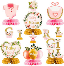12Pcs Spring Easter Floral Baby Shower Party Honeycomb Table Centerpiece Baby in