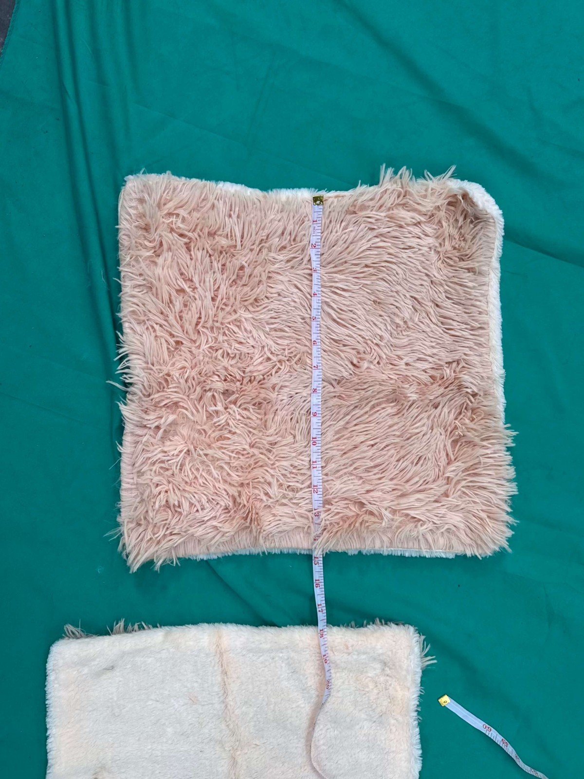 Set of 2 Blush Pink Faux Fur Cushion Covers 15” Square Sofa Throw Pillow Case image 6