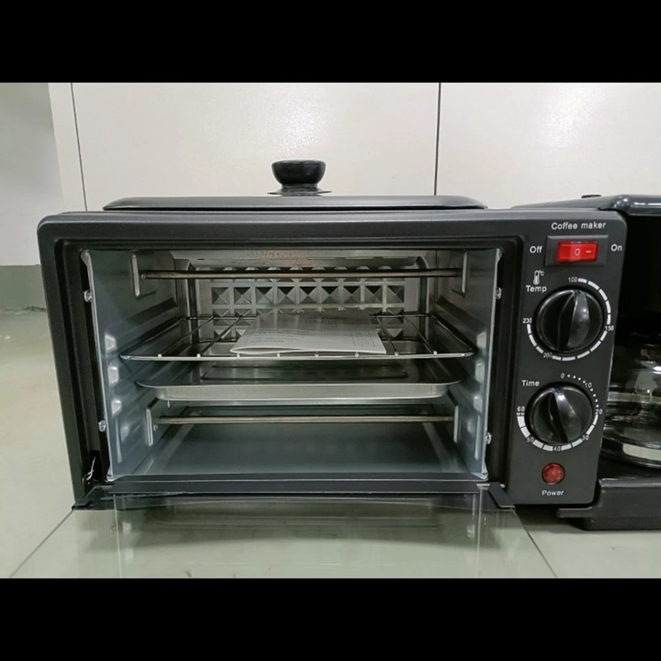 3-in-1 Multifunktions Toaster Ofen Frühstücksmaschine Kaffeemaschine Griddle - Bild 4 von 4