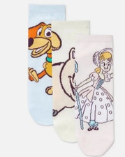 Disney Pixar Toy Story Socks Womens Size 4-7 Slinky Dog Bo Peep Hamm 3 Pairs NEW