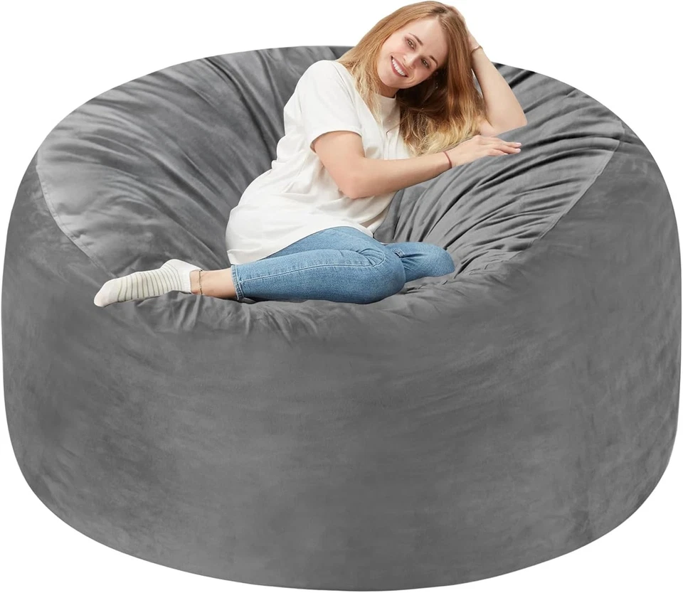 Cadeira BeanBag de espuma com memória gigante para adultos - Veludo holandês - Imagem 3 de 4