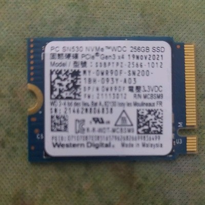Western Digital PC SN530 256GB NVMe M.2 2230 Internal SSD SDBPTPZ-256G-1012