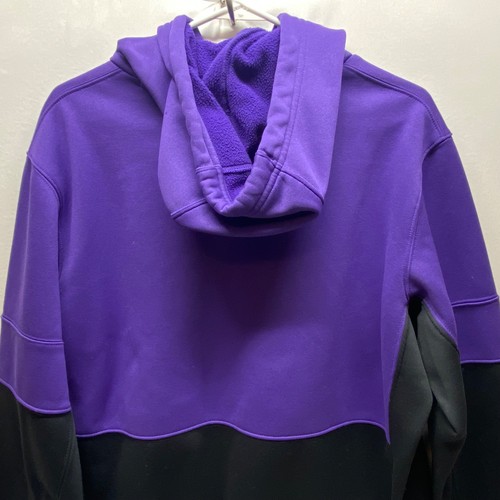 Nike Dri-FIT Felpa con Cappuccio Uomo Large Viola Nero Colorblock Hooded Activewear Fleece - Foto 3 di 11