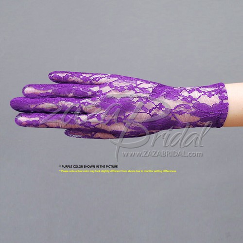 GUANTES DE ENCAJE PARA MUJER CON PATRÓN DE FLORES - LONGITUD MUÑECA (2BL), VARIOS COLORES - Imagen 9 de 12