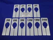 Infant / Toddler Clothing Rack Size Dividers Set Rectangular Hanger Retail Store