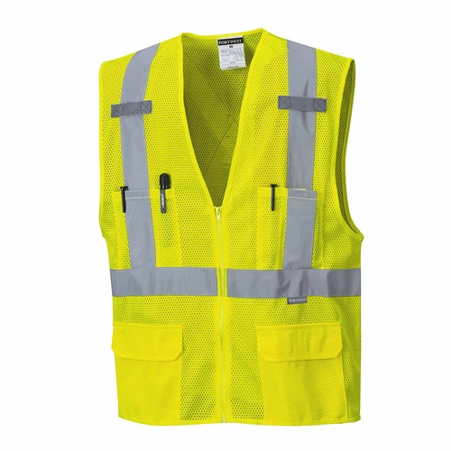 Portwest US370 Atlanta Hi Vis Mesh Safety Vest with Reflective Tape & 6 Pockets - product listing photo