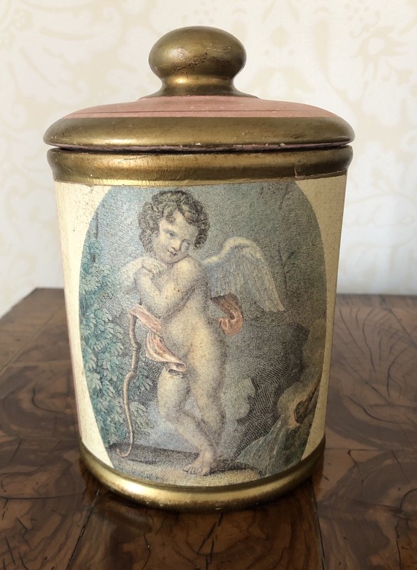 REDUCED❗️VINTAGE ITALIAN FLORENTINE PINK CREME POTTERY URN APOTHECARY JAR BOX
