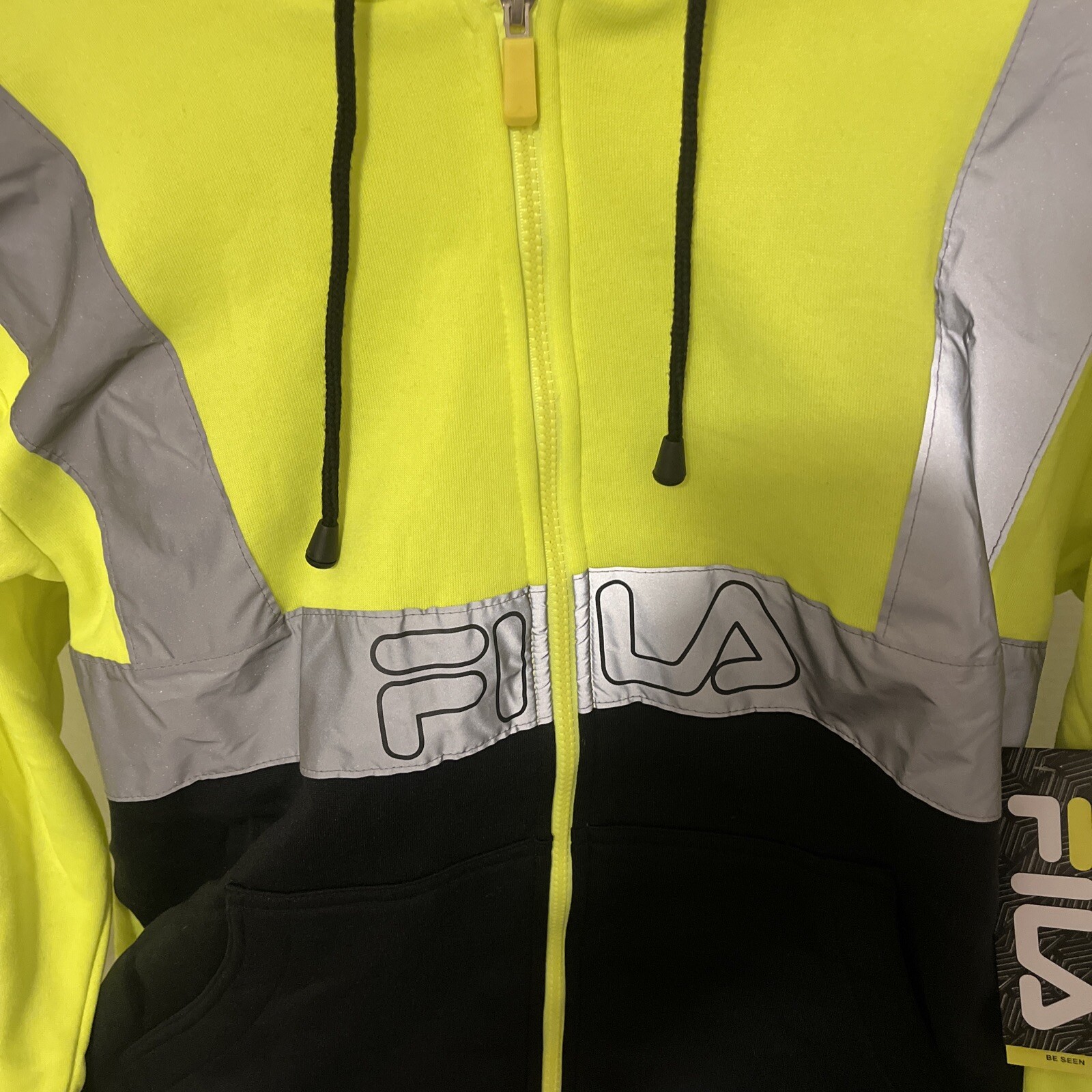 Felpa con cappuccio e zip intera uomo marca Fila Be Seen taglia M nuova con etichette