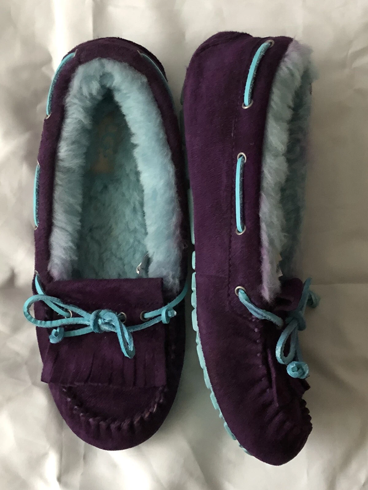 Mocassini piatti Ugg Mandie viola Reign pelle scamosciata 1003799 donna 6