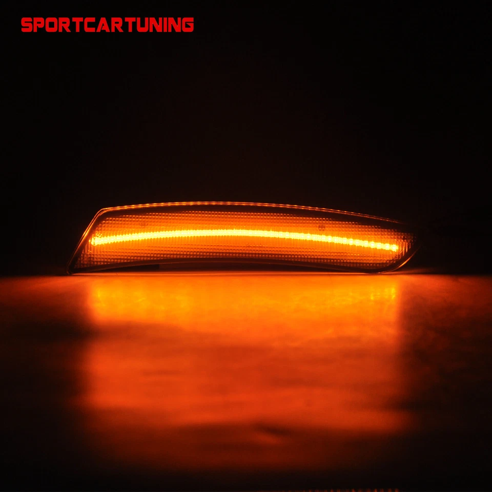 2X Smoked Front LED Side Marker Light Amber For 2015-2019 Cadillac ATS CTS CTS-V Foto 2 de 4