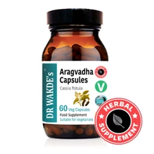 DR WAKDE'S Aragwadha Capsules (Cassia fistula) | 60 Veg Caps | Ayurvedic Supp...