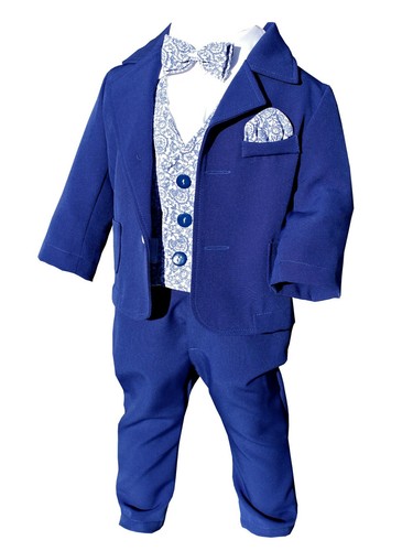 ABITO DA BATTESIMO completo elegante PAGGETTO da cerimonia blu cod 1495 |  eBay