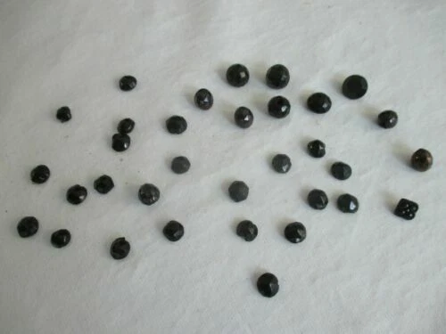 Boutons d'époque de collection en verre