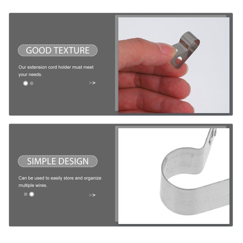 20 Pcs Stainless Steel Wire Clamp Cord Organizer Clip Cable Managment - Afbeelding 10 van 12
