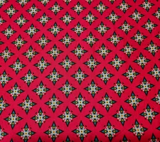 Laredo BTY Quilting Treasures Turquoise Green Black  White Medallion on Deep Red