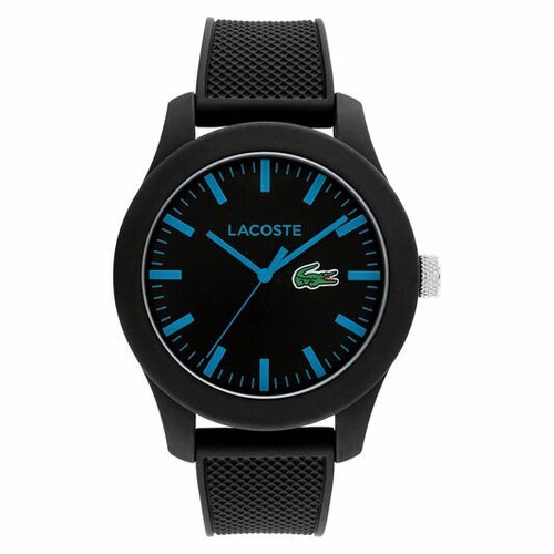 LACOSTE Uomo 12.12 TR90 Cinturino in Silicone Nero Quadrante Nero Orologio  Nuovo Con Scatola 2010791 | eBay