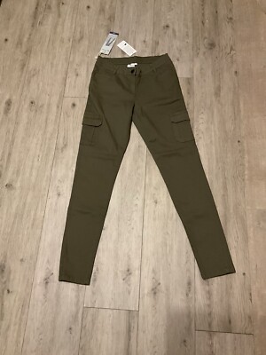 Blue Motion Skinny Damenhose in Oliv Grün Größe 38 Cargo Styl Taschen Neu