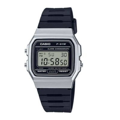 Casio Uhr F-91WM-7AEF Unisex Digital Vintage Collection schwarzes Armband UVP 27,99£