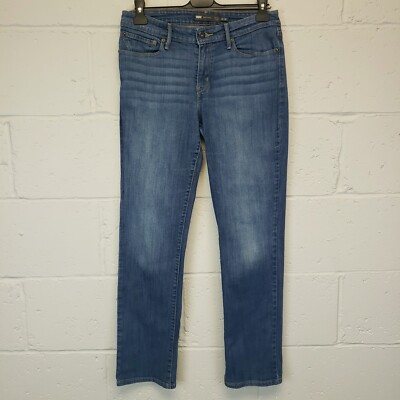 Levi's DEMI CURVE Jeans Stretch Mid Rise Größe 10 W30 Damen Blau Straight