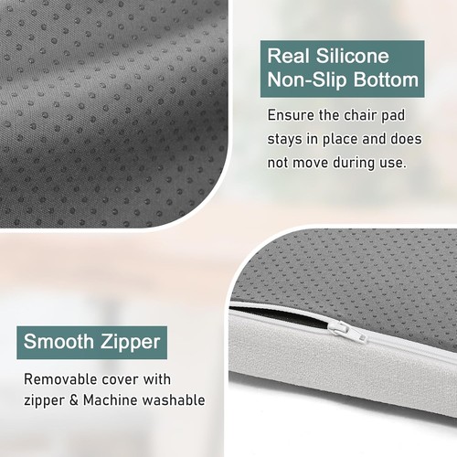 Durable Machine Washable Bar Stool Cushions - Set of 4 White Non-Slip Pads - Picture 6 of 8