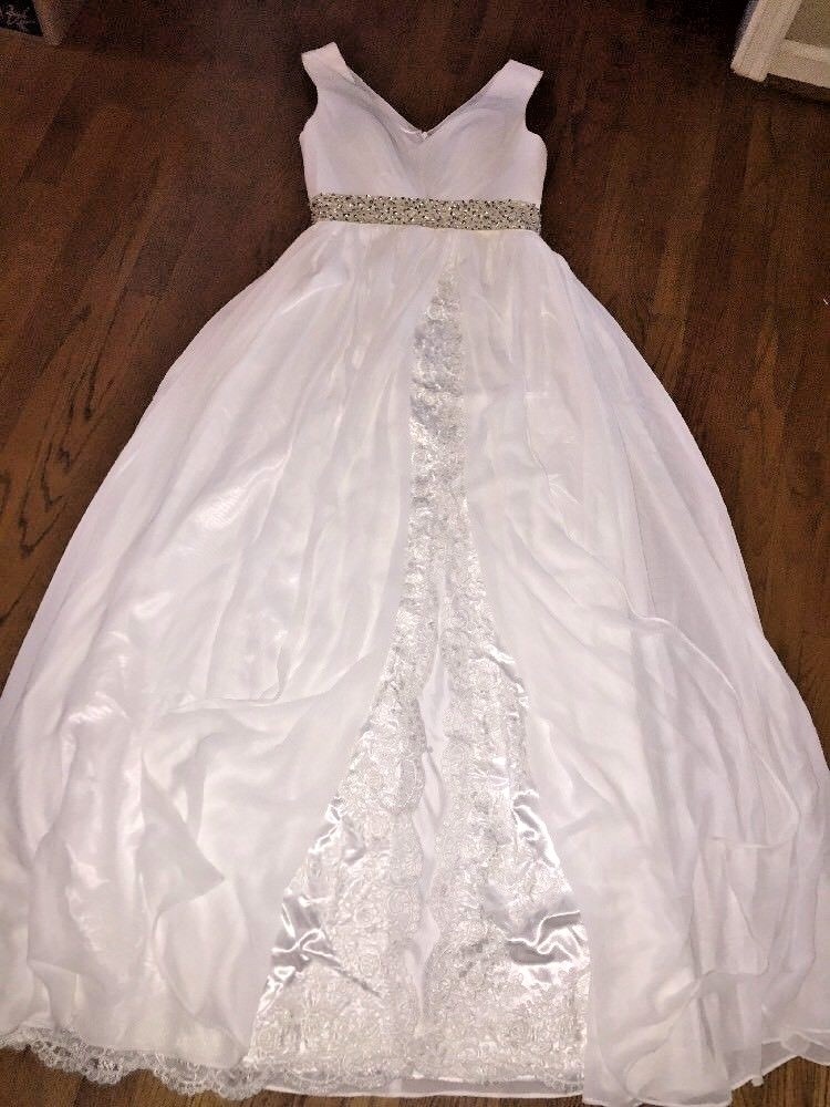 Monique Lhuillier Nordstrom Sequin Sash Flowy Bridal Wedding Gown