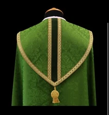 Green Damask Cope and matching Stole Vestment