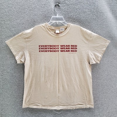 Stay Dangerous Men T-Shirt XL Beige YG Rapper 2019 Tour Wear Red Rap Tee READ