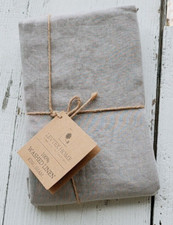 Levtex Washed Linen Lt. Grey King Sham W/ Flange NEW 100 LINEN