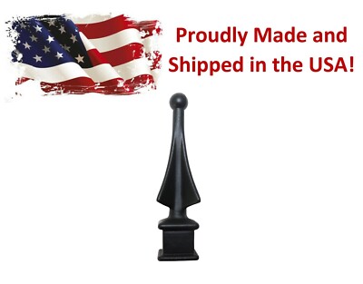 Black Plastic 1/2'', 5/8'', or 3/4'' Four-Sided Spire Wing Tip Finial Fence Topper