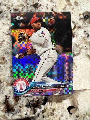 2018 TOPPS CHROME X-FRACTOR PARALLEL CARD TEXAS RANGERS ELVIS ANDRUS #130 - 第 1/1 張圖片