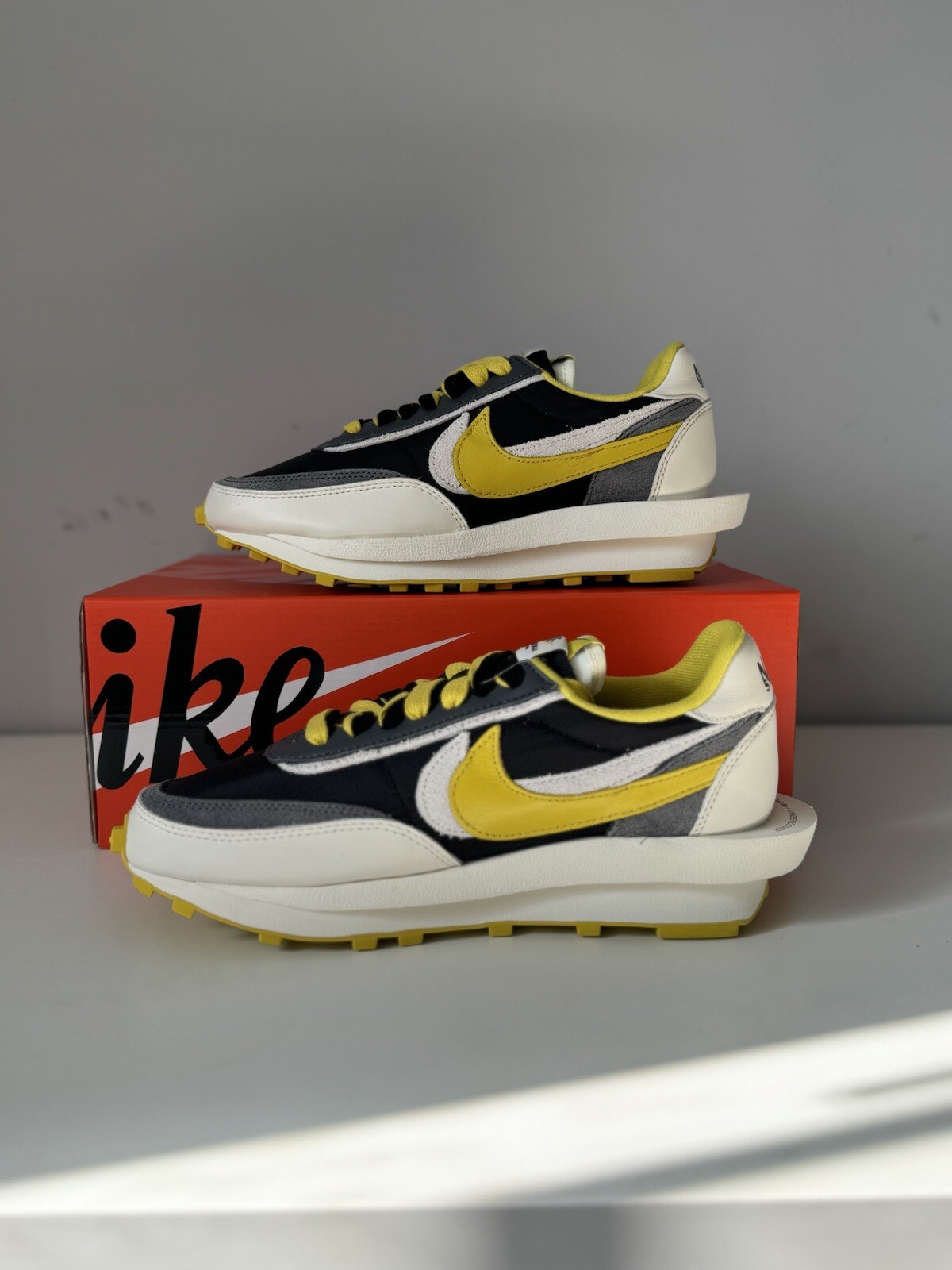 SACAI X NIKE Nike LD Waffle x Sacai x sottocover nero brillante limone DJ4877 001 taglia 7 da uomo