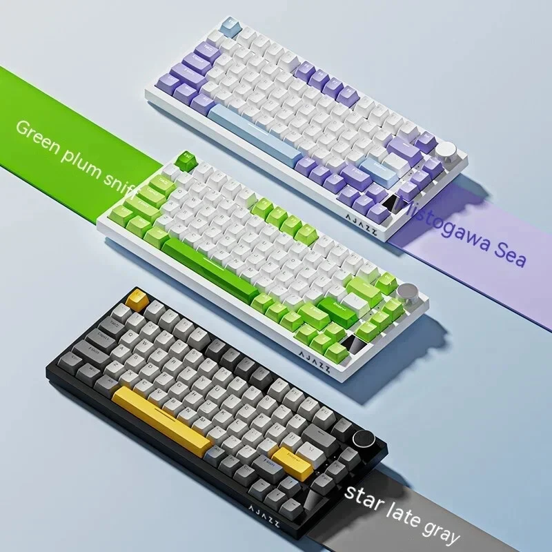 Mechanical Keyboard with TFT Screen Multifunctional Knob Gaming Keyboard Triple Mode Connectivity for Enhanced Performance Mechanical Keyboard with TFT Screen Multifunctional Knob Gaming Keyboard Triple Mode Connectivity for Enhanced Performance