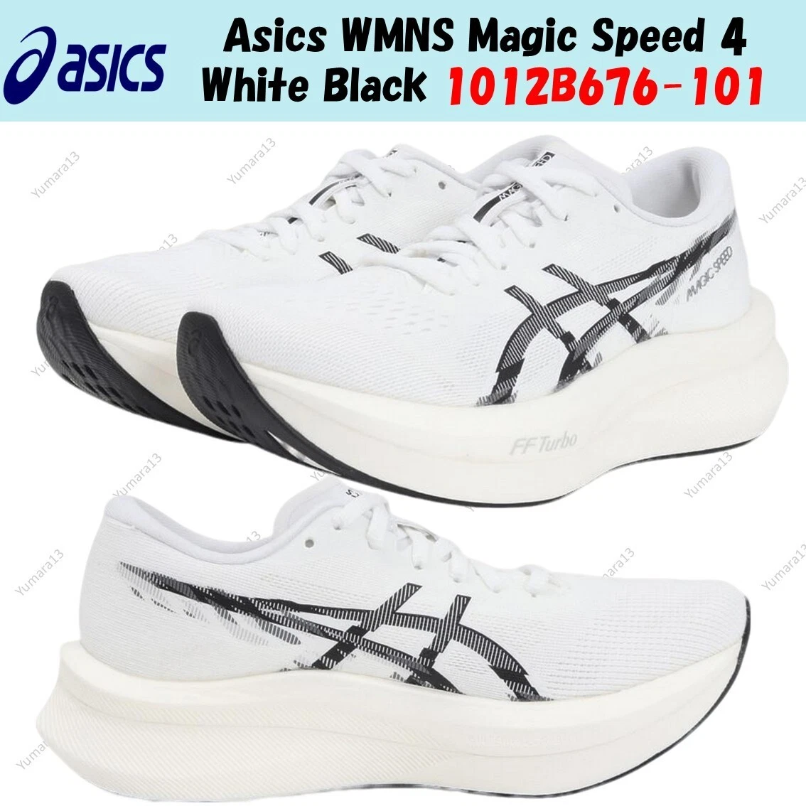 Asics WMNS Magic Speed 4 bianco nero 1012B676 101 taglia donna