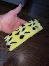 Maureen of the Mews Vintage KNITTED Headband Yellow White 3.25" wide