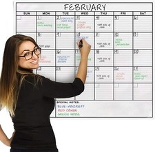 Dry Erase Laminated Jumbo Wall Calendar, Huge 24-inch by36-Inch Size, Monthly Pl
