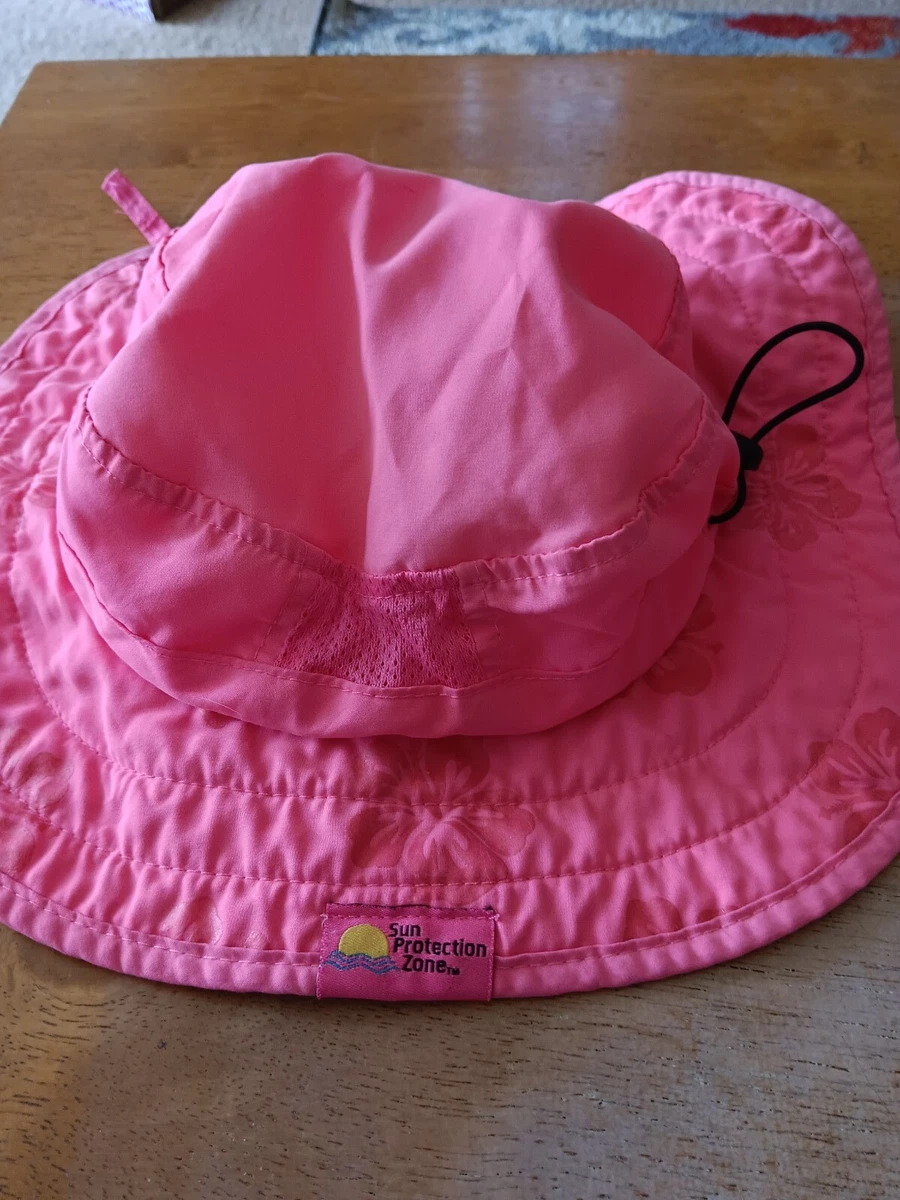 SUN PROTECTION ZONE Hot Pink Child's Fishing Floppy Hat Cap Covers Neck UPF  50