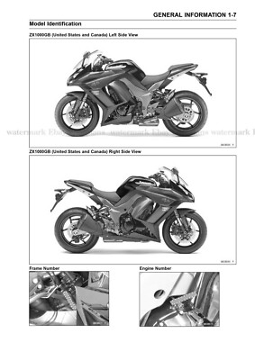Kawasaki Z1000 SX Ninja 1000 ABS 2011 2012 99924-1442-02 Workshop