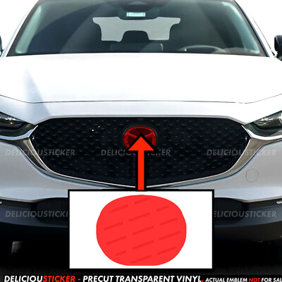 For Mazda 3 2019-2025 RED PreCut Tint Overlay Decal ppf Vinyl on Front Emblem