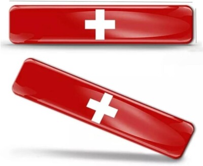 2x 3D Gel Aufkleber Switzerland Fahne Flagge Sticker Emblem Switzerland Flag