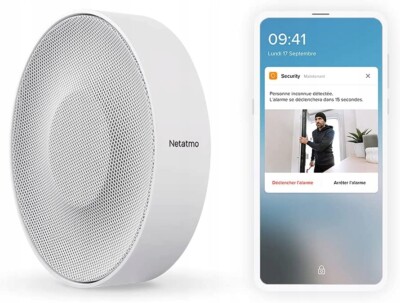 O8 Netatmo NIS01-FR Smarte Innensirene, kabellos, Wi-Fi, 110 DB, automatisch