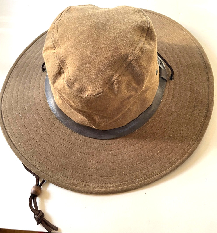 Vintage CC Filson Tin Cloth Packer Hat with Strap  Medium
