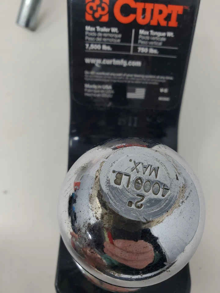 CURT Trailer Hitch Tow Kit 2in 2in Ball Mount, Pin & Clip 4000/2000 - Image 2 of 4