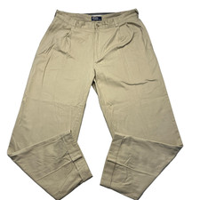 Polo Ralph Lauren Pants Mens 36x30 Khaki Pleated Chino Classic Fit Trousers VTG