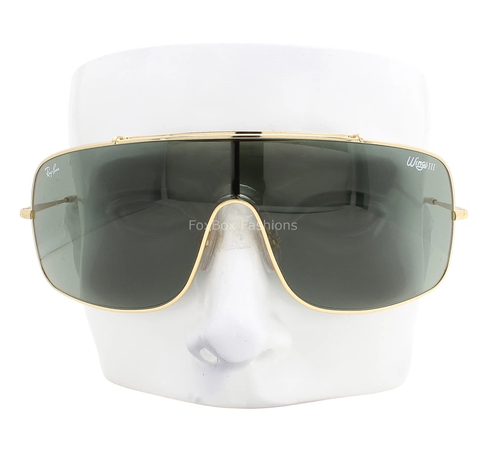 Gafas de sol Ray-Ban Wings III RB 3897 001/71 brillantes Arista dorado verde con estuche Foto 2 de 4