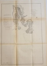 1856 B&W US Coast Survey chart map Saint Marks River Florida Bache