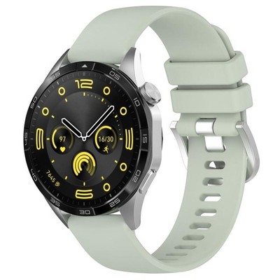 Huawei Watch GT 5 Pro 42mm Willow Green Silicone Strap Glossy Silver Buckle